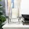 16" Clear Glass & Stainless Steel Hurricane Candle Holder